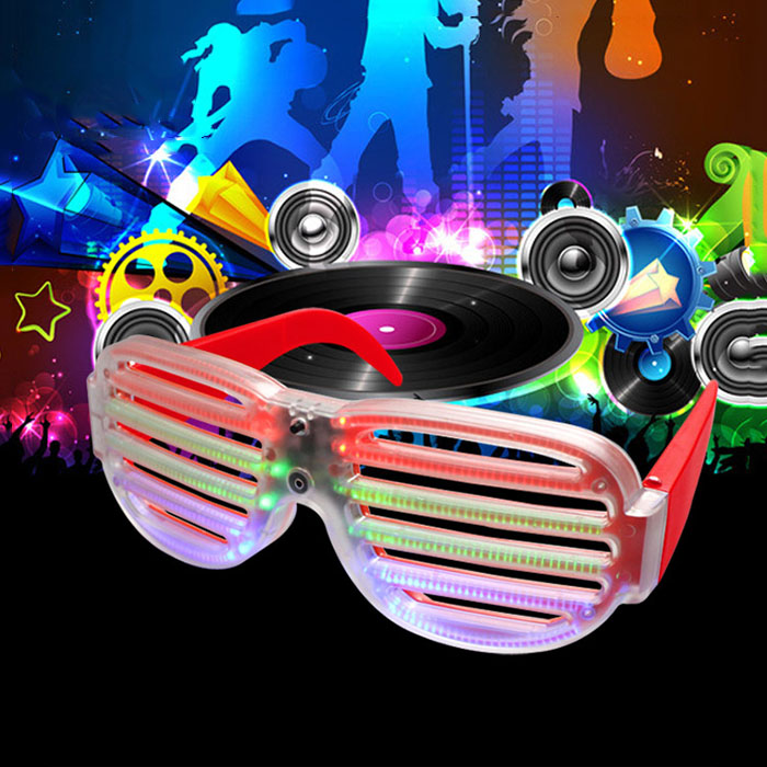 Sound Reactive Light Up LED Rave Glasses