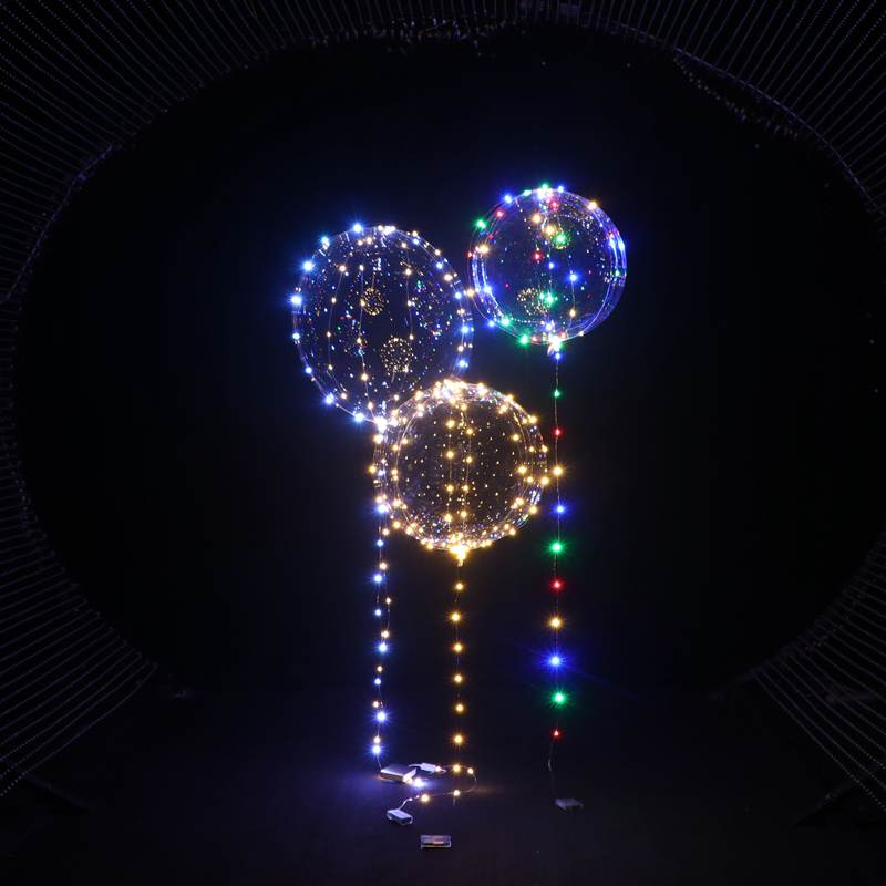 LED Creative Transparent Bobo Light aluminum Balloon with String Light for Christmas New Year Weddin